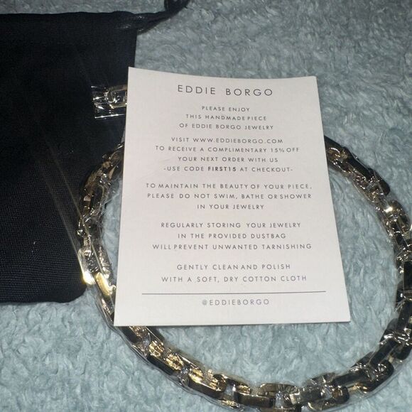 Eddie Borgo Supra Link Hand Carved 12K Gold-Plated Collar Necklace - Picture 3 of 4